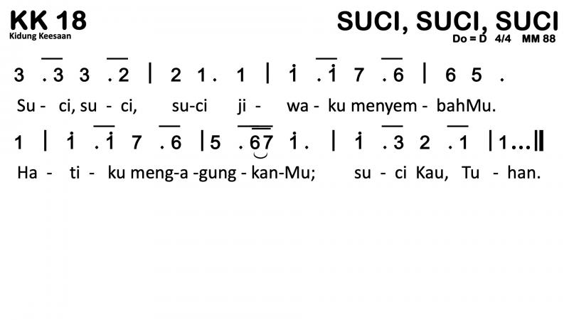 Partitur Chord KK 18 (anotasi di atas partitur polos)