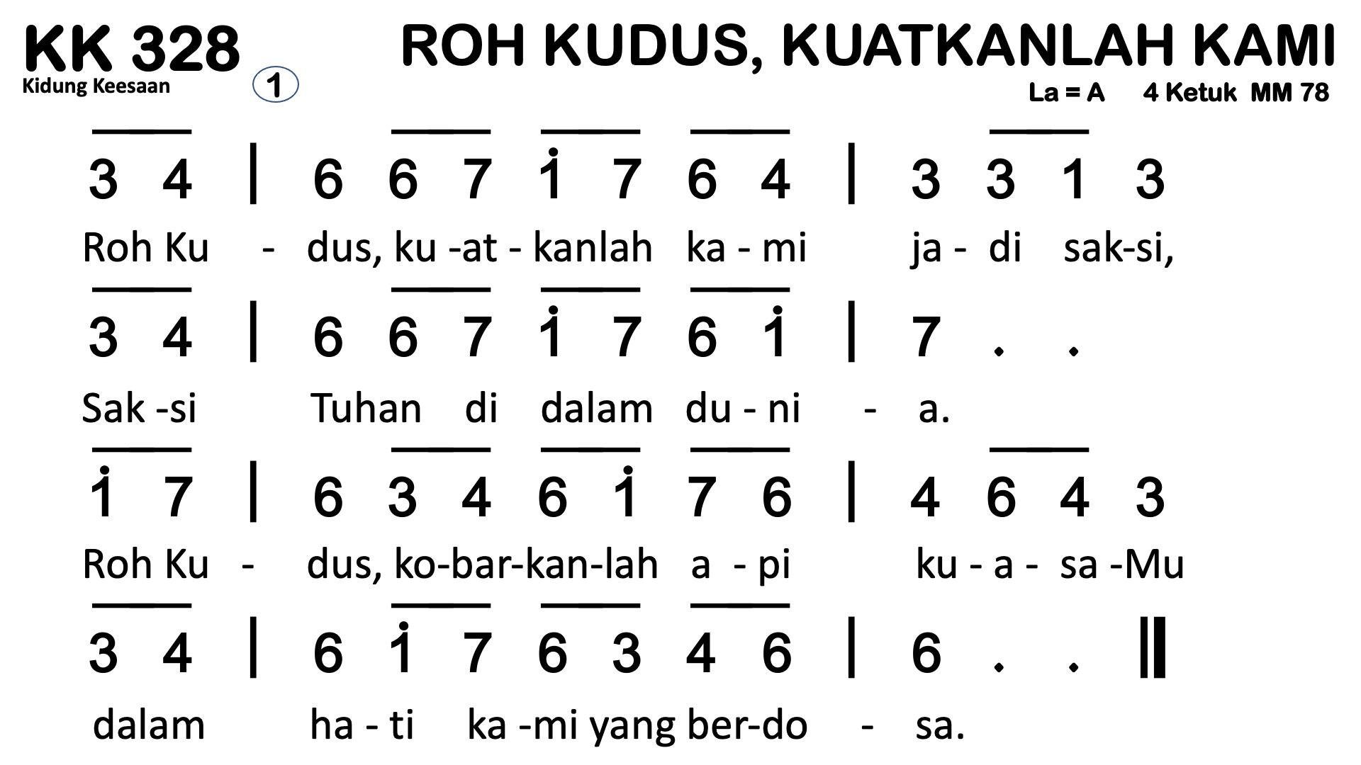 Partitur Chord KK 328 (anotasi di atas partitur polos)