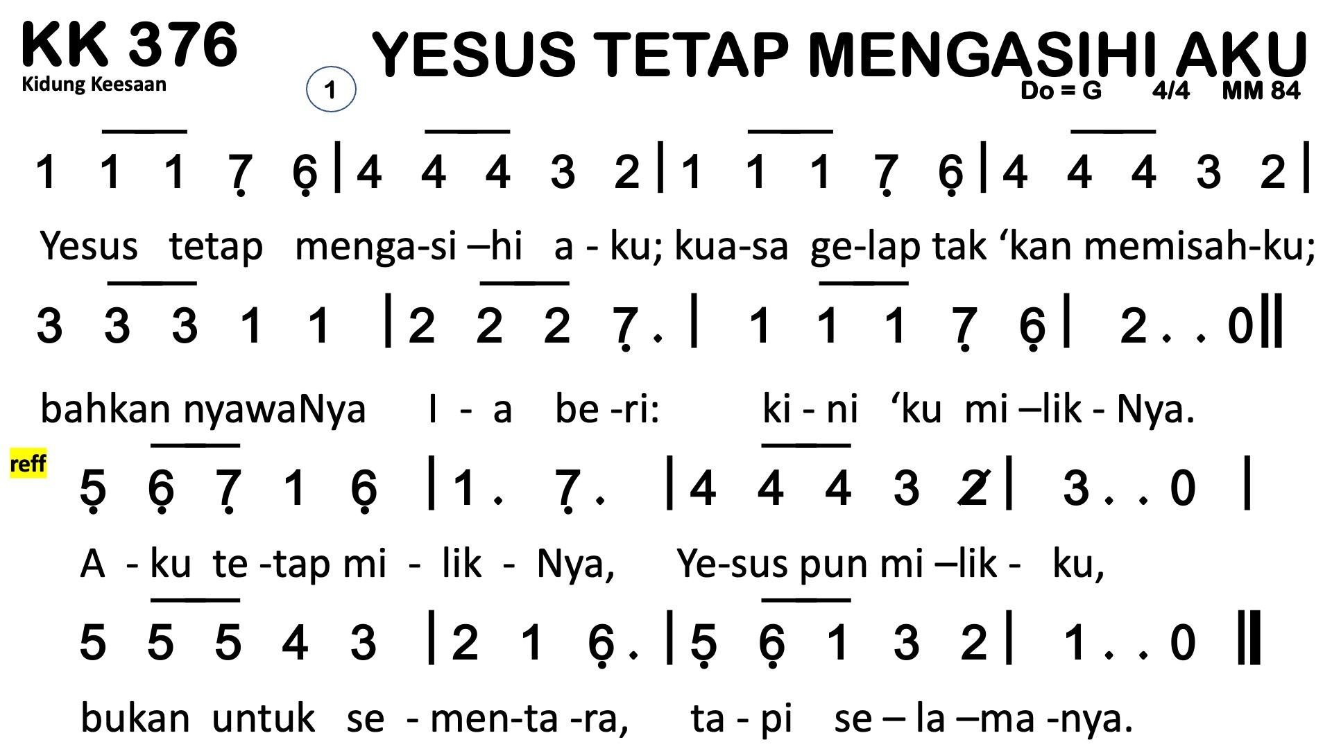 Partitur Chord KK 376 (anotasi di atas partitur polos)