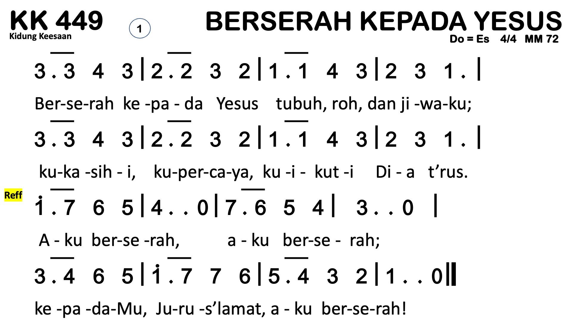 Partitur Chord KK 449 (anotasi di atas partitur polos)