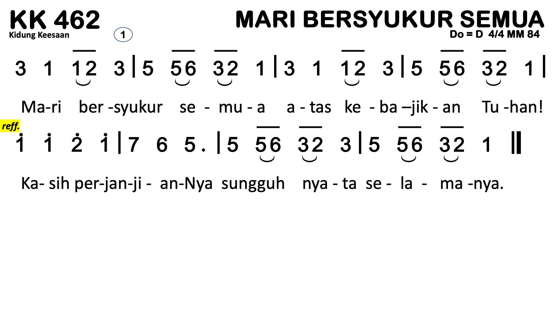 Partitur Chord KK 462 (anotasi di atas partitur polos)