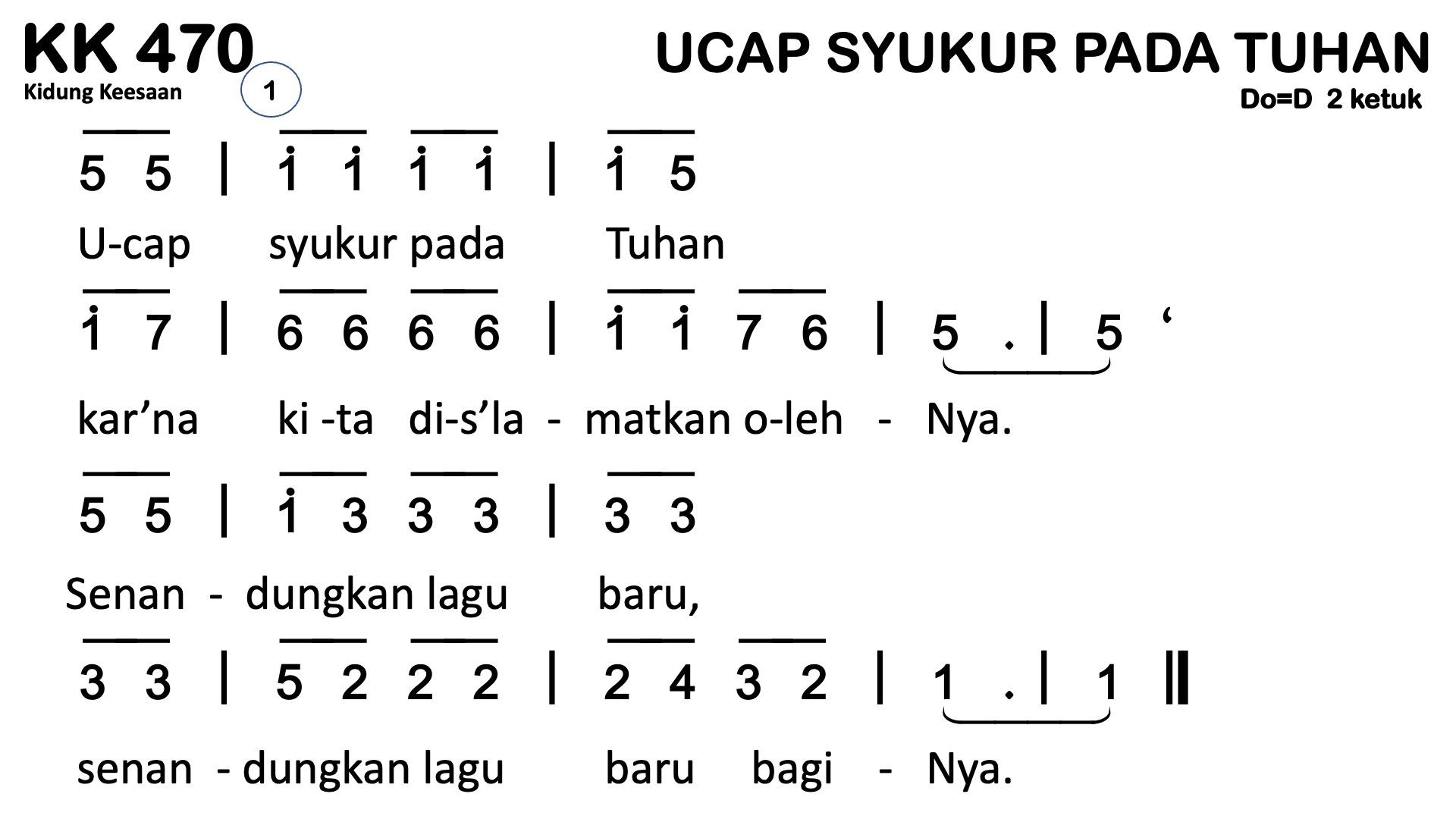 Partitur Chord KK 470 (anotasi di atas partitur polos)