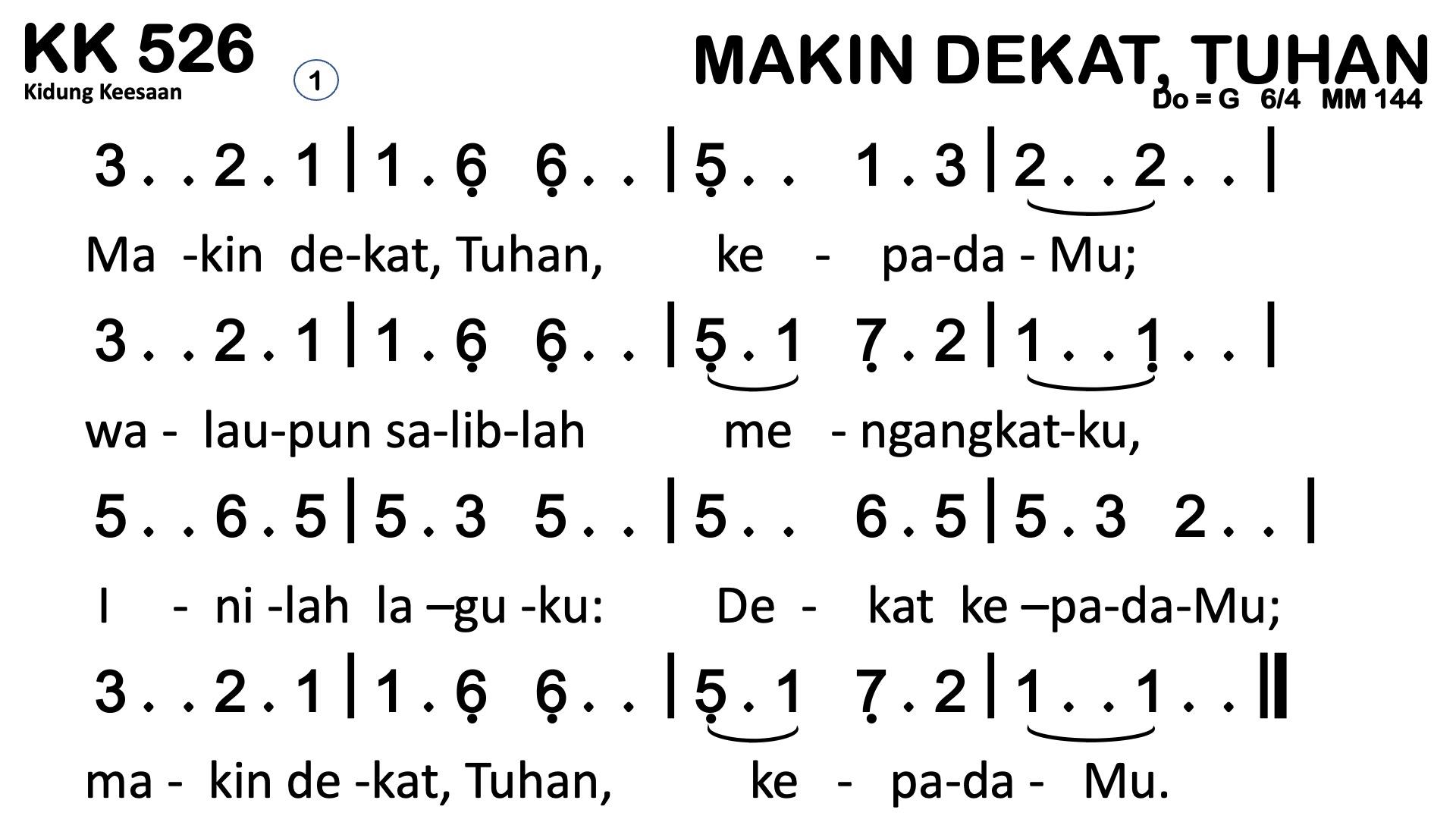 Partitur Chord KK 526 (anotasi di atas partitur polos)
