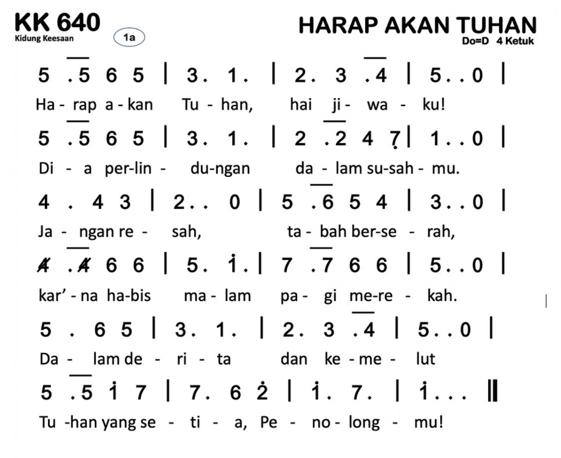 Partitur Chord KK 640 (anotasi di atas partitur polos)