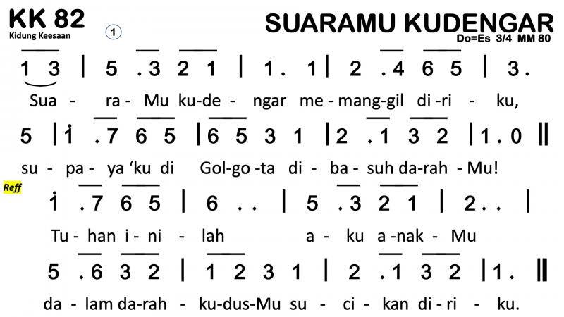 Partitur Chord KK 82 (anotasi di atas partitur polos)