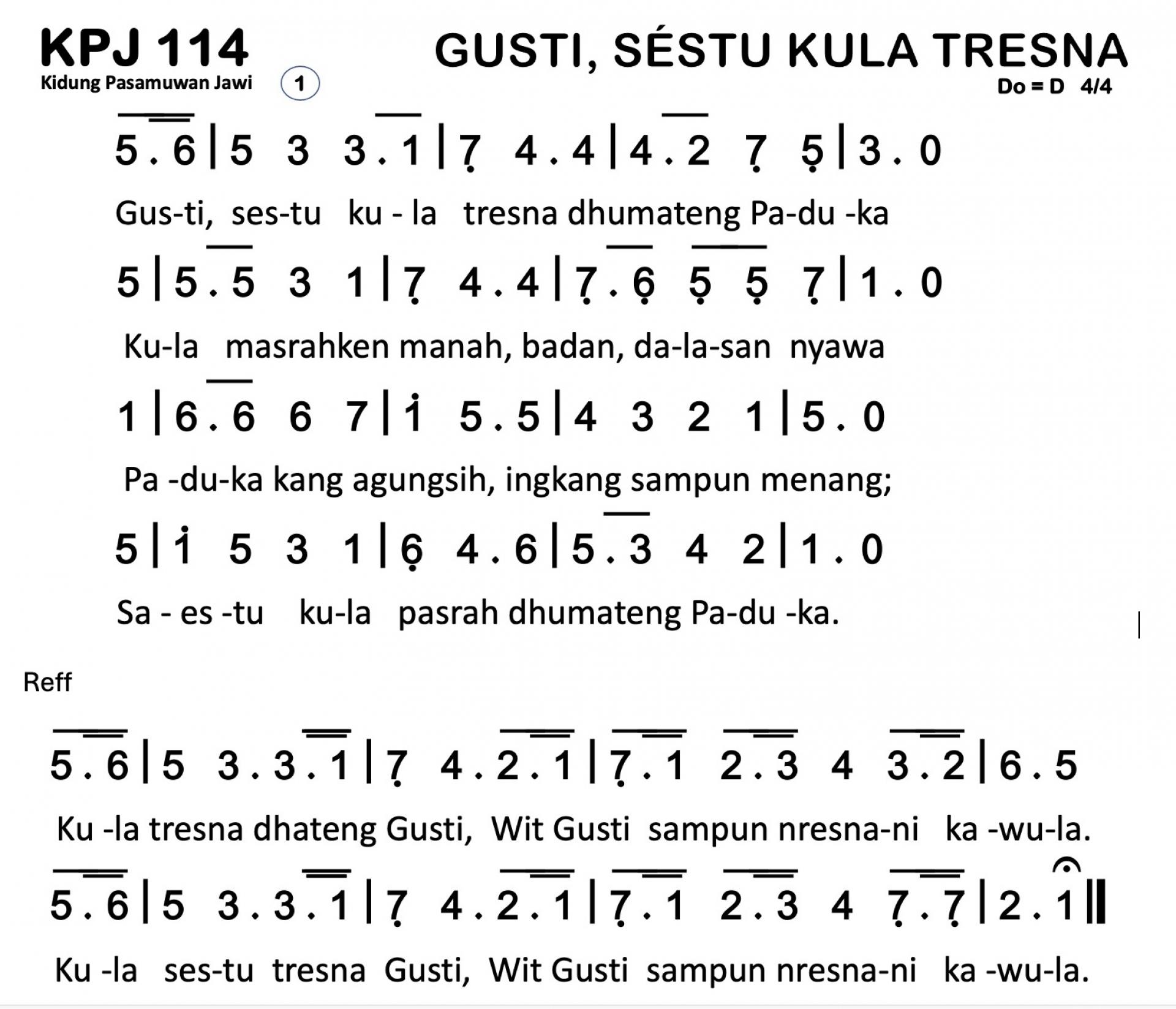 Partitur Polos KPJ 114