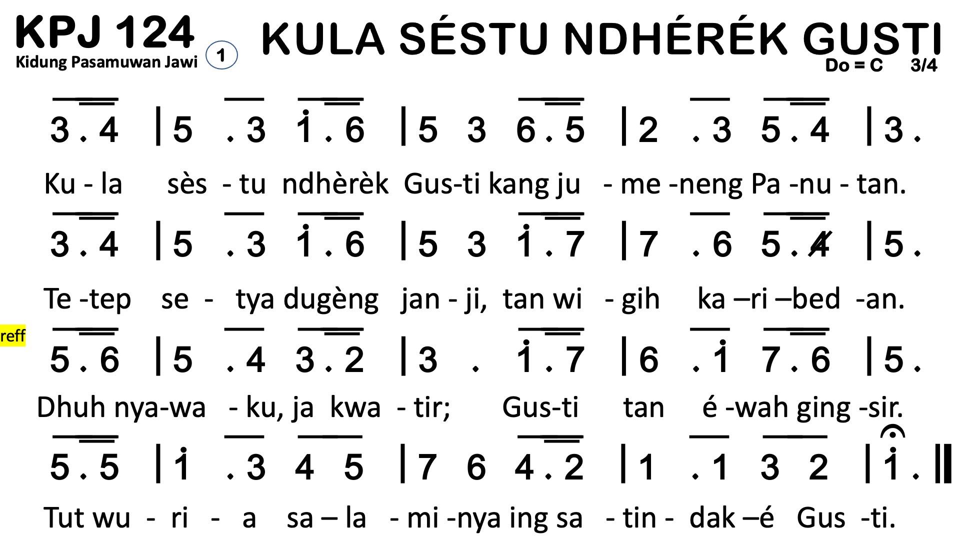 Partitur Polos KPJ 124