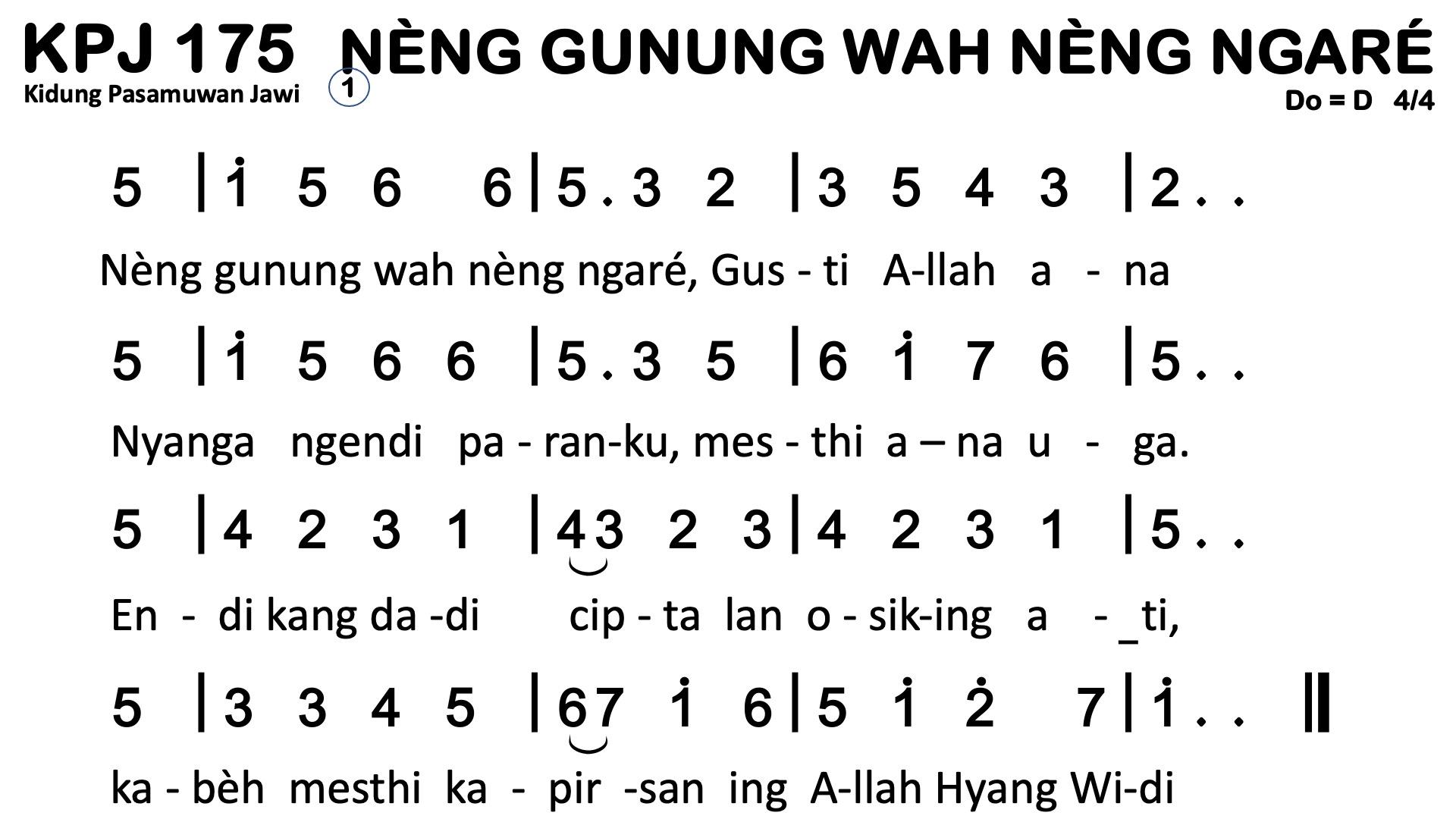 Partitur Polos KPJ 175