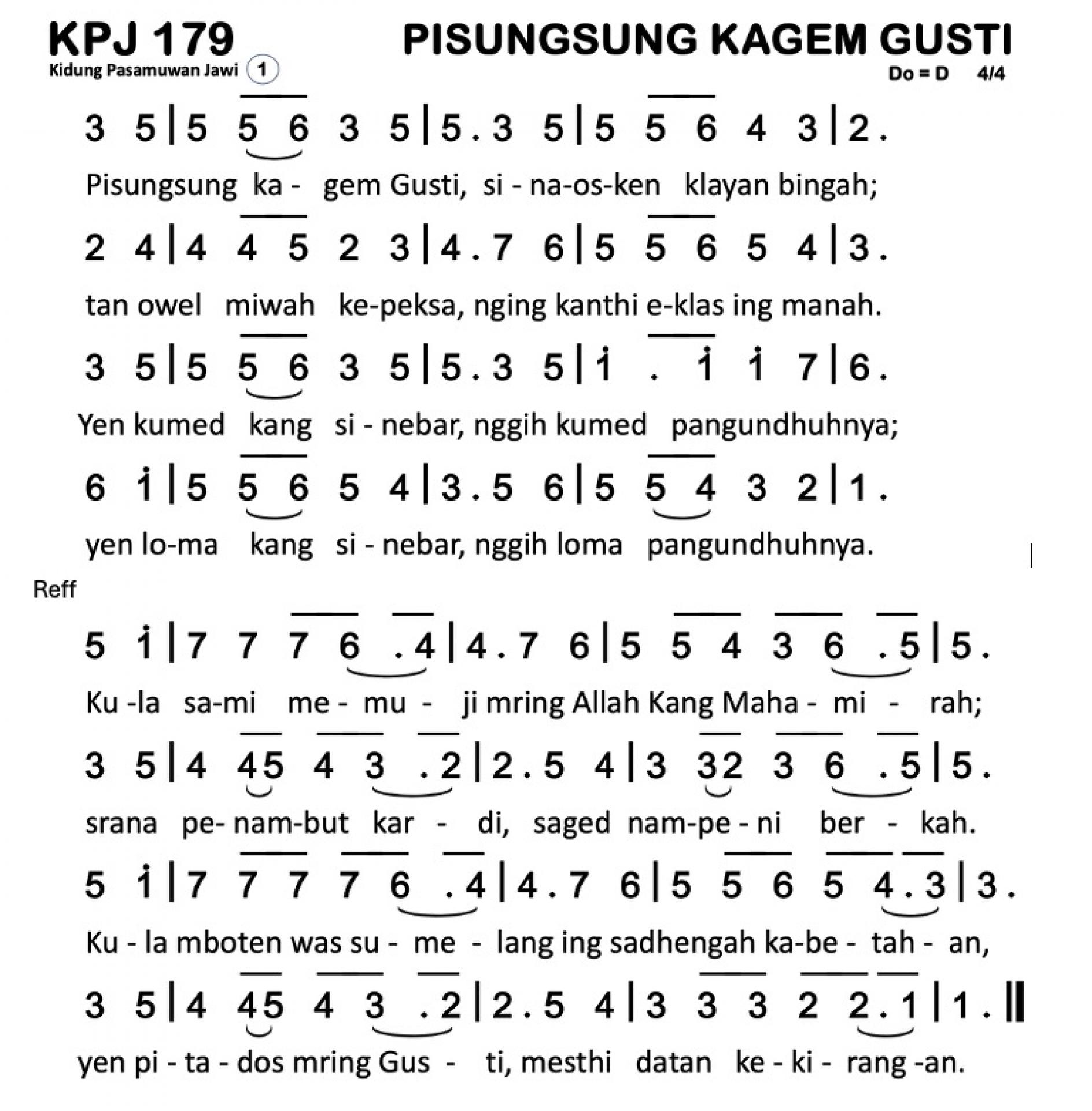 Partitur Polos KPJ 179