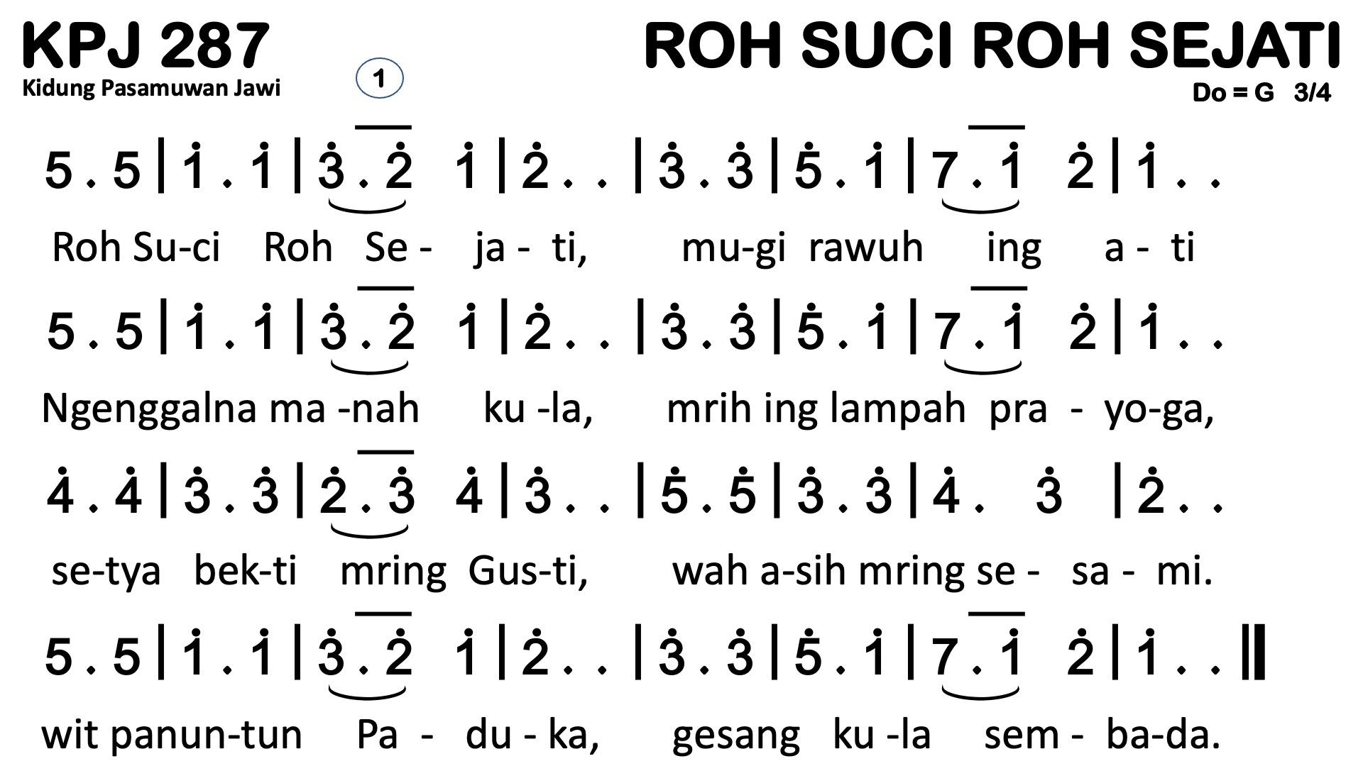 Partitur Polos KPJ 287