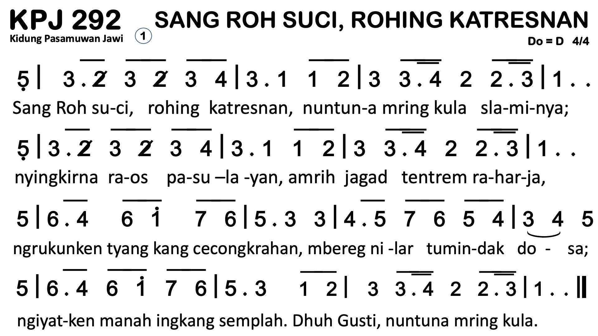 Partitur Polos KPJ 292
