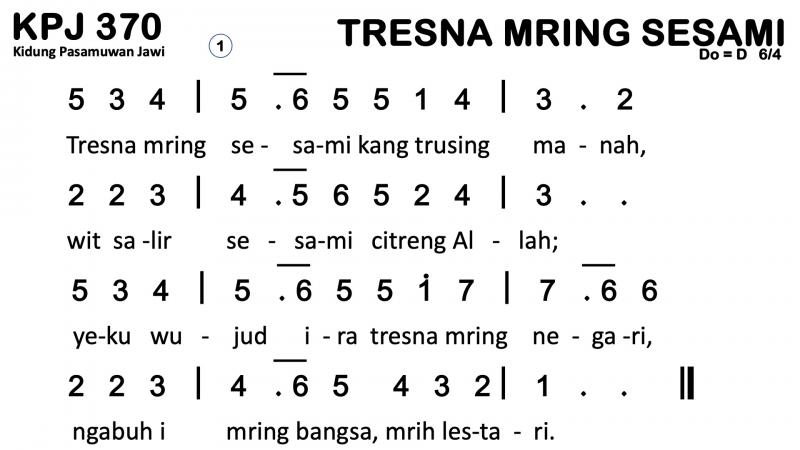 Partitur Chord KPJ 370 (anotasi di atas partitur polos)