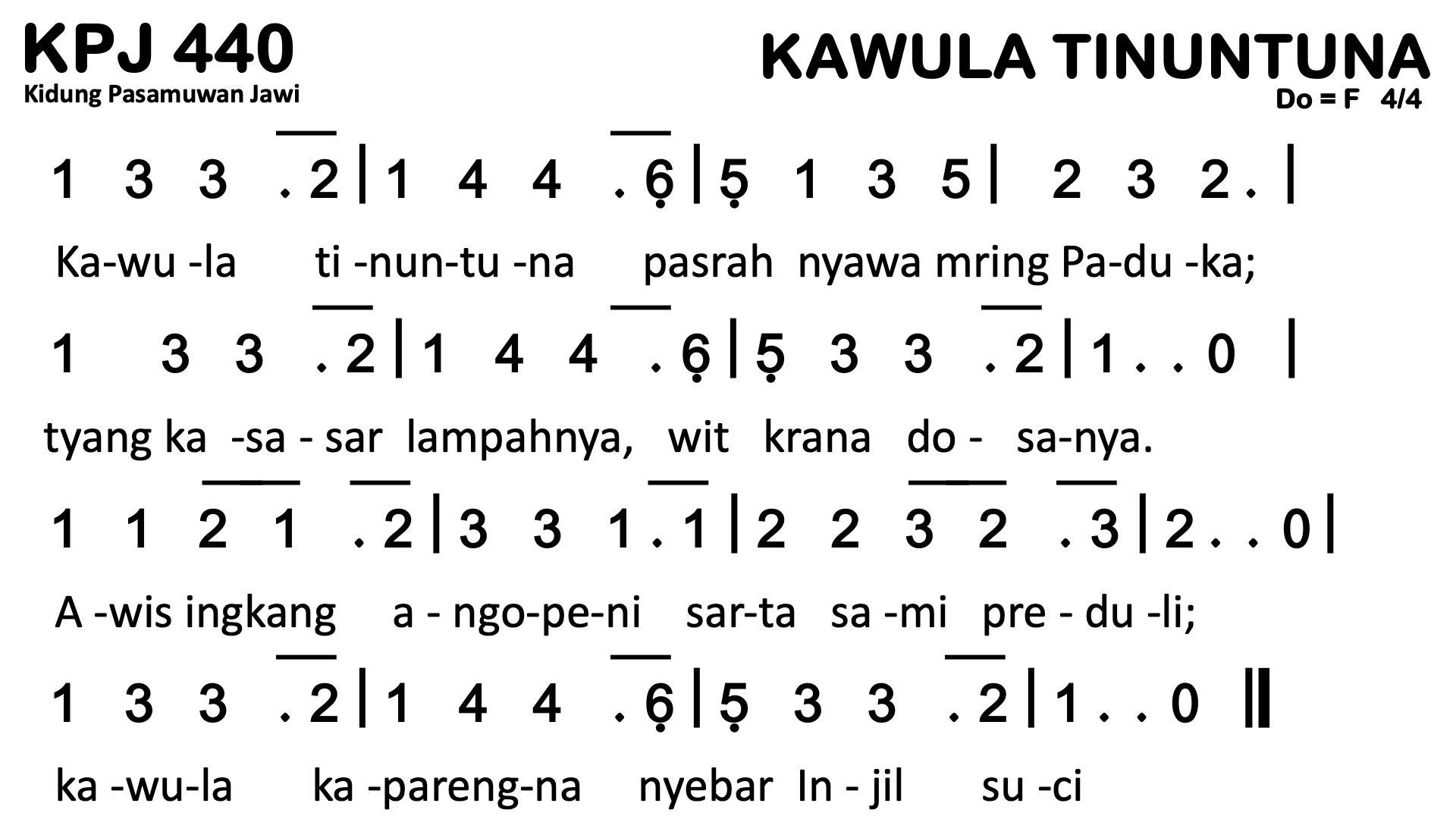 Partitur Polos KPJ 440
