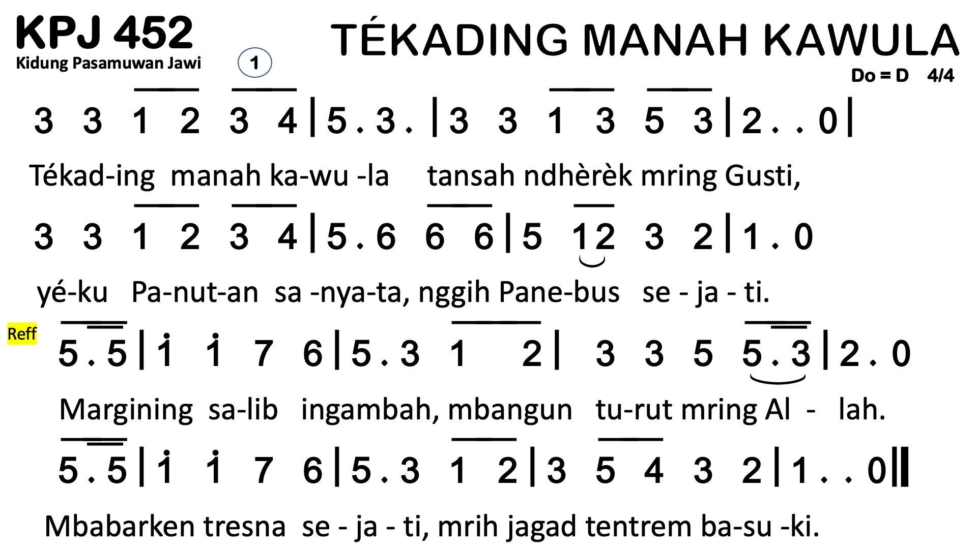 Partitur Polos KPJ 452