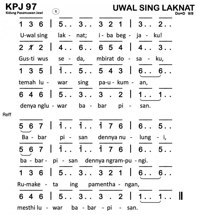Partitur Polos KPJ 97