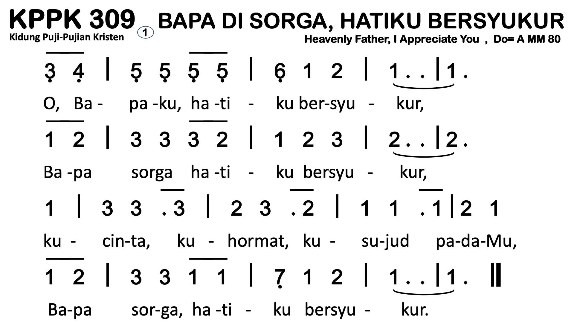 Partitur Polos KPPK 309