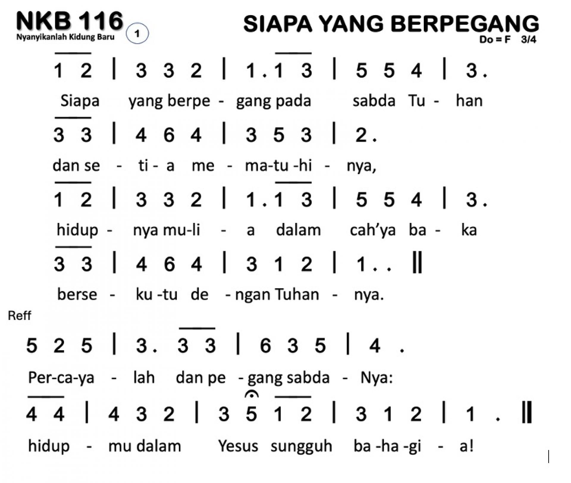 Partitur Polos NKB 116