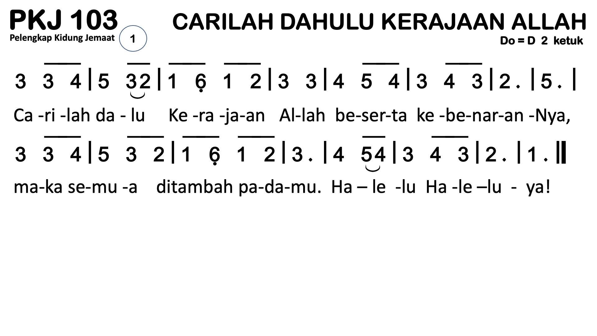 Partitur Polos PKJ 103