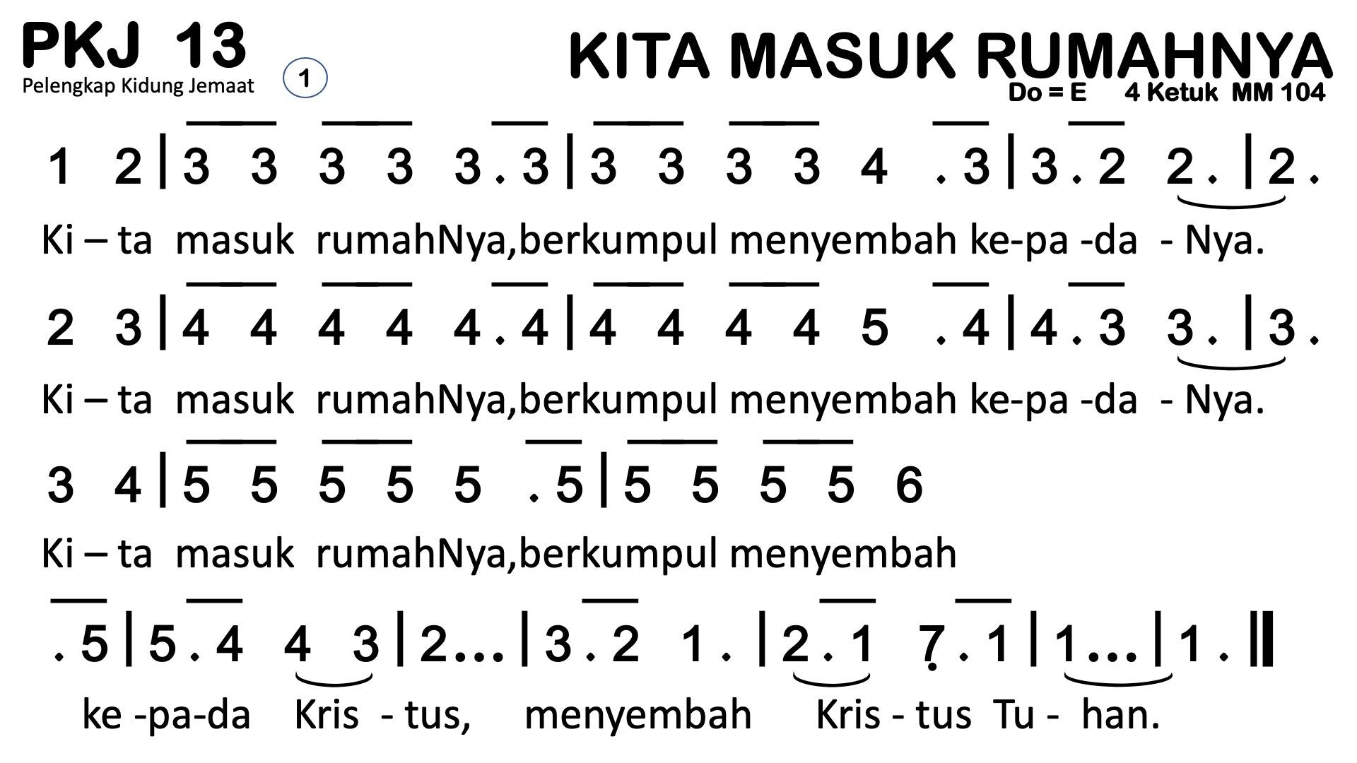 Partitur Polos PKJ 13