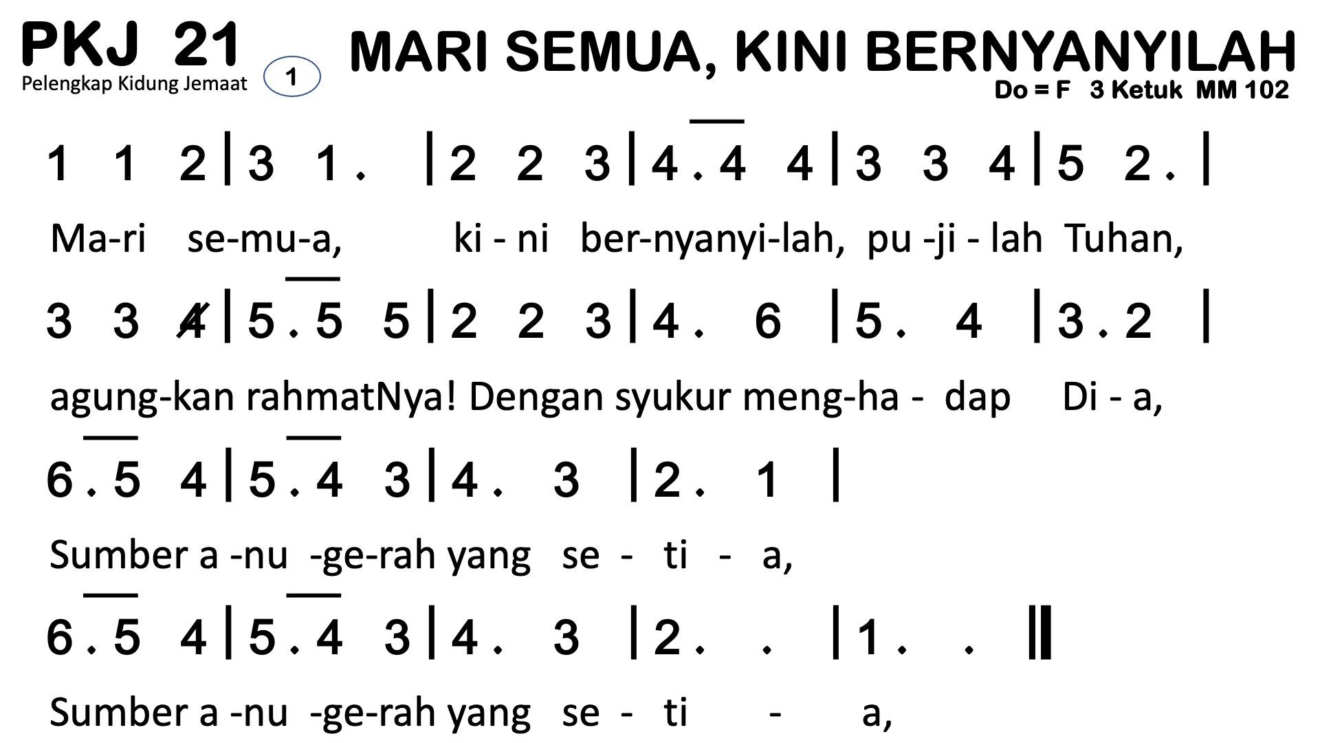 Partitur Polos PKJ 21