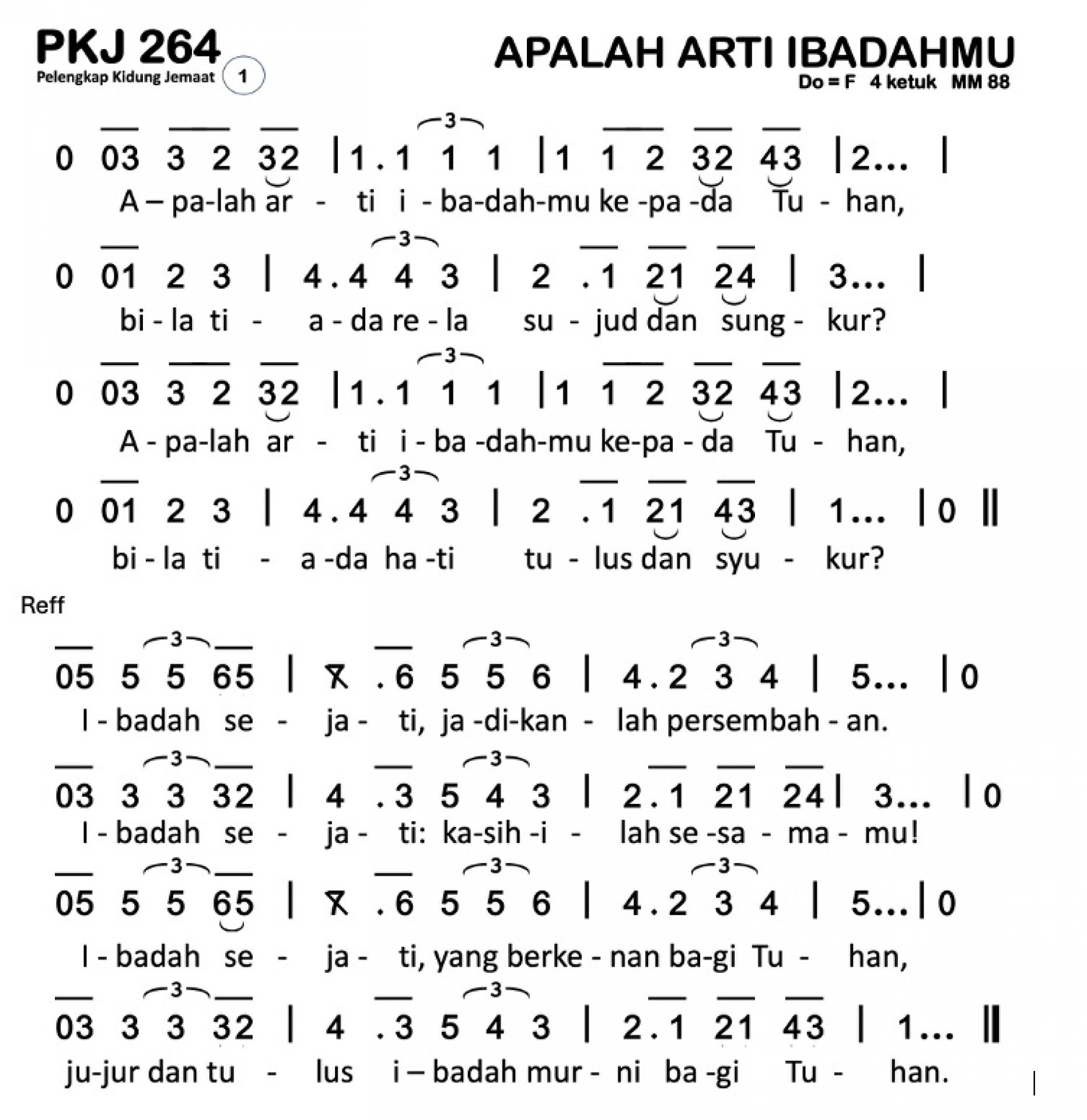 Partitur Polos PKJ 264