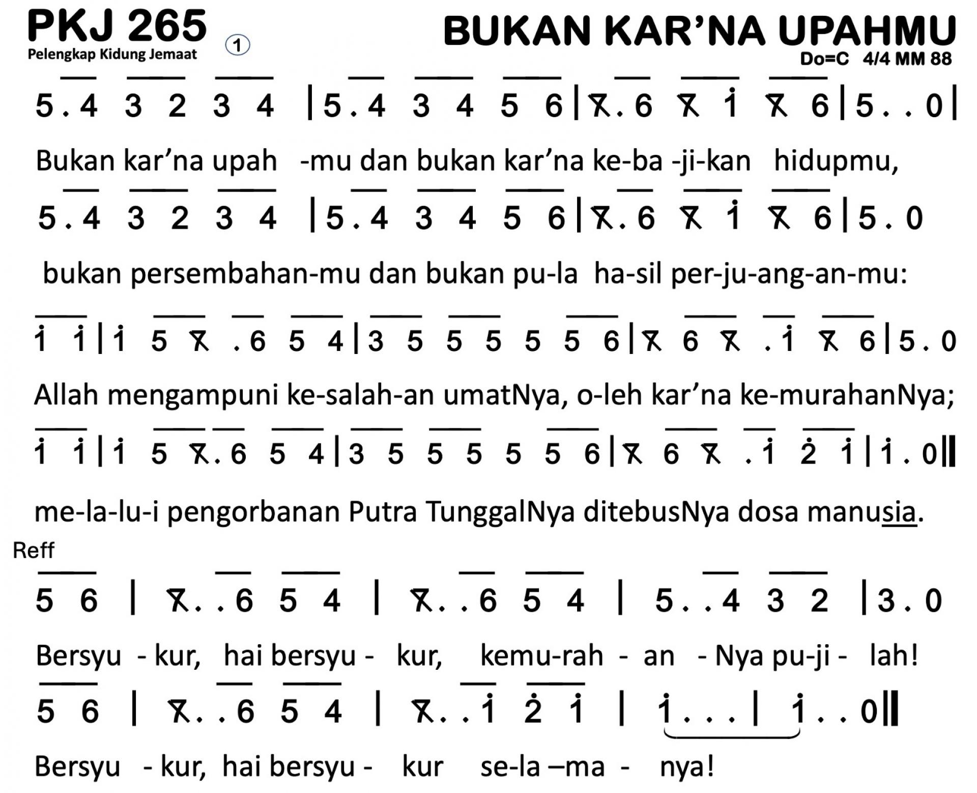 Partitur Polos PKJ 265