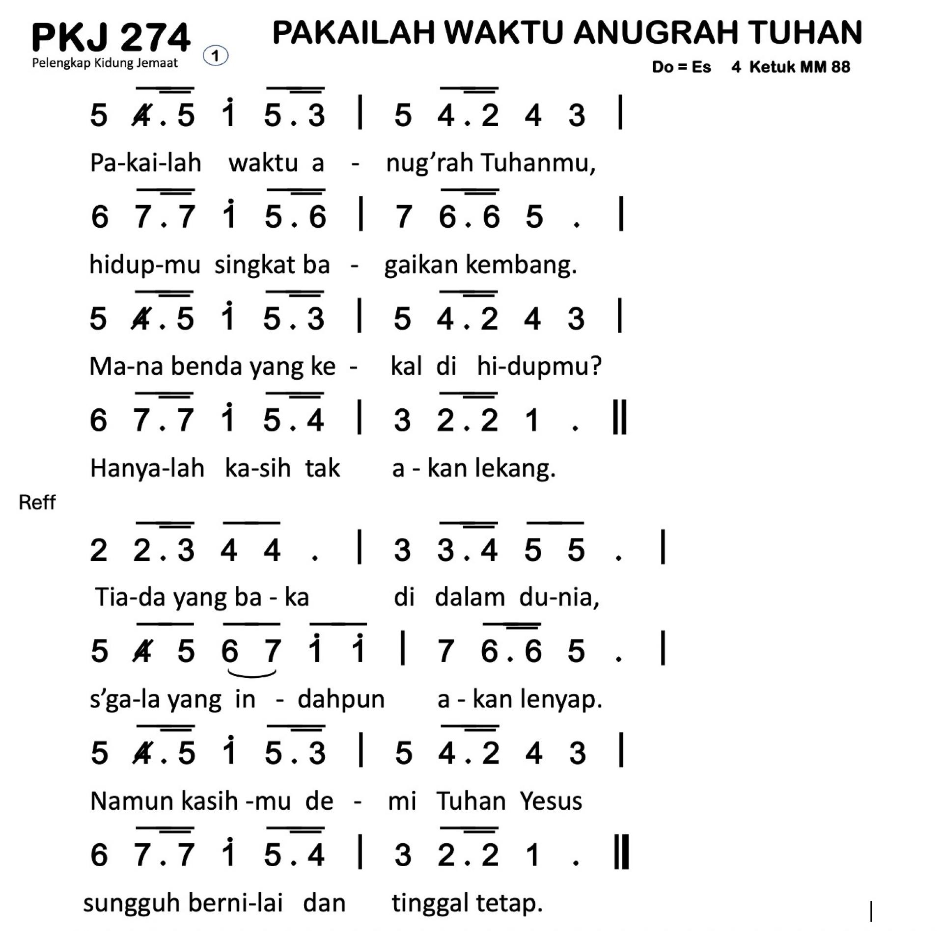 Partitur Polos PKJ 274