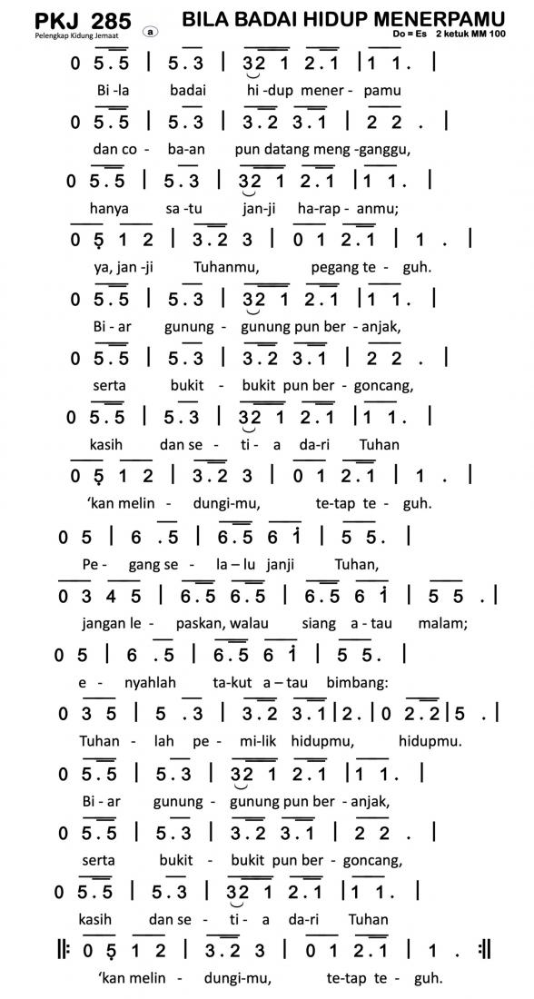 Partitur Polos PKJ 285